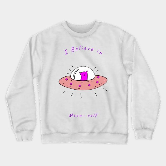 Meow Self Crewneck Sweatshirt by ForEngineer